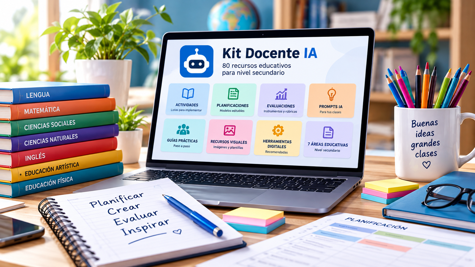 Kit Docente IA - 80 Recursos Educativos para docentes de secundaria